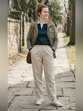 3/$25 Vintage Retro Relaxed: Cabin Creek PullOn Trousers Beige/Khaki Gorp Casual